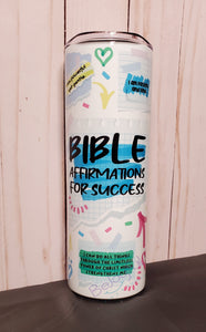 Bible Affirmations for Success Skinny Tumbler (20 oz)