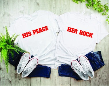 His Peace Her Rock - His & Her Set (Vinyl Design)